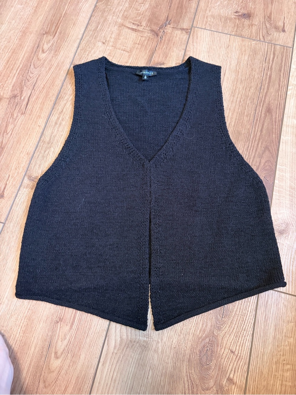 Dynamite Black Textured Knit Vest